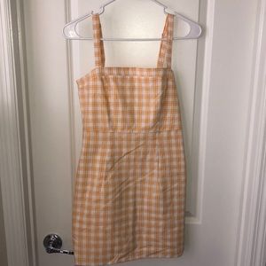 Yellow and White Plaid Dress
